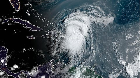 Satellite image of Ernesto gathering strength over the Caribbean