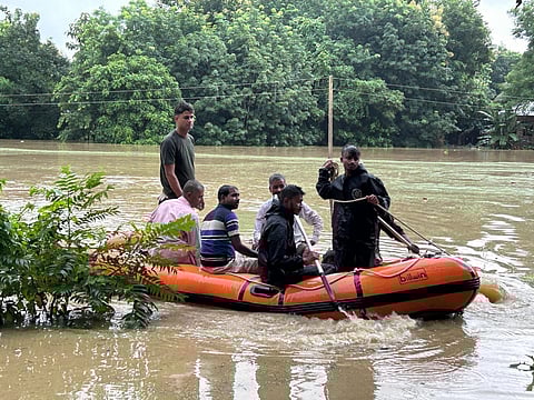 BSF personnel engaged in rescue efforts in flood-hit Tripura