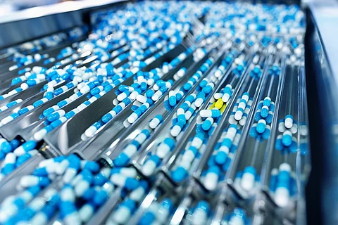 Side view of the capsule in production line.