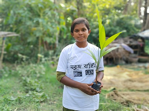 14-year-old Gargee Ghorai is a Sobuj Bahini (Green Scout)