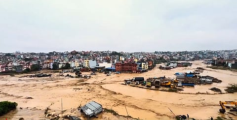 Much of Kathmandu is now submerged, with the Bagmati river swelling well above danger levels