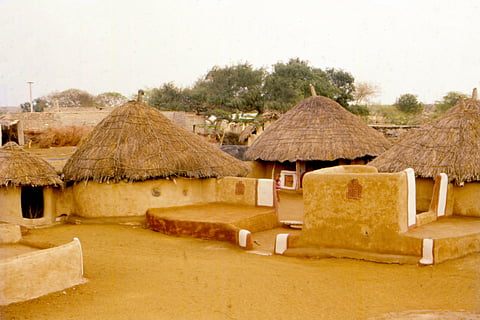 Earthen embrace: Thatched mud houses provide cool comfort from Thar desert's scorching heat