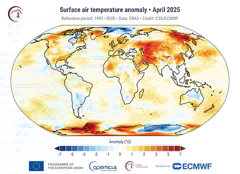 First four months of 2025 were warmest on record, says Copernicus