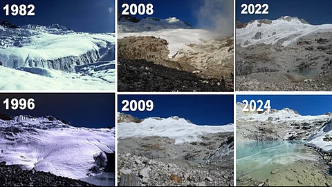Yala glacier has been rapidly retreating over the years due to climate change.