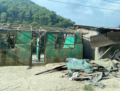 A home next to the Teesta River that destroyed by a flash flood during GLOF 2023.