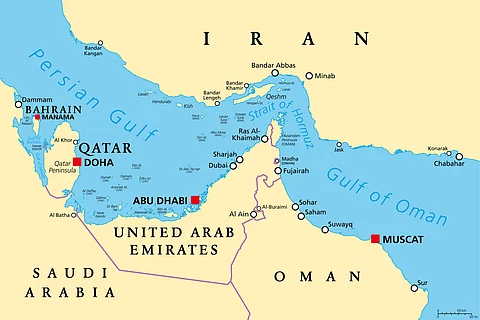 The Strait of Hormuz is a narrow waterway that connects the Persian Gulf and the Gulf of Oman and is the only passage from the oil-rich gulf to the Indian Ocean.