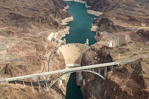 Lake Mead, impounded by Hoover Dam, contains far less water than it used to.