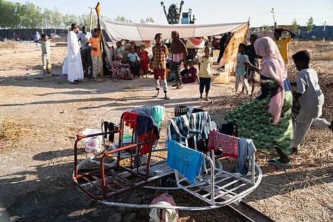 Civilians displaced from Sudan's Aj Jazirah state.