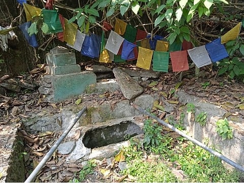Dried spring in Kolbong Khasmahal, once a vital source of life for the community, is now a symbol of Himalayan water insecurity.