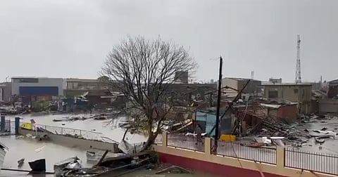Screengrab from a video shared by Jamaican Member of Parliament Floyd Green on social media shows the devastation caused by Hurricane Melissa.