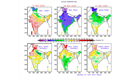 Temperature scenario across India on December 17, 2025.