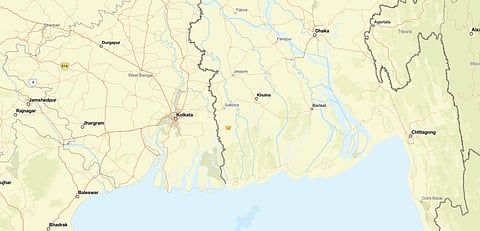 Map from the United States Geological Survey showing the approximate location of the earthquake on February 27, 2026.