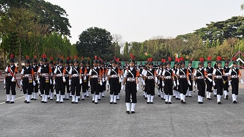 The first batch of women military police inducted into the Indian Army in May 2021.