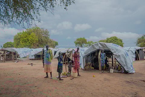 Families staying at Marik IDP Camp, Jonglei in South Sudan.