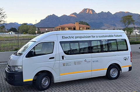 Petrol minibus taxi converted to electric.