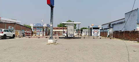 A closed petrol pump in Shravasti.