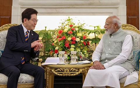 President of South Korea Lee Jae-myung with Prime Minister Narendra Modi.