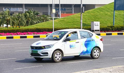 A Tata Tigor EV electric car on a Delhi road. Photo for representation. Courtesy: iStock