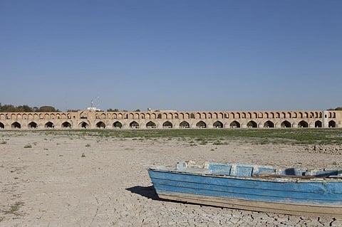 The dried bed of the Zayandeh Rud river in Isfahan, Iran, in 2022. Photo: iStock