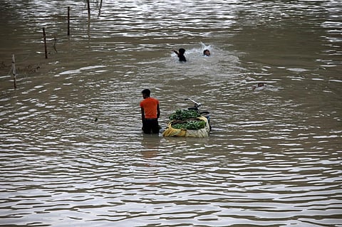 Floods in Delhi as water from River Yamuna submerged its floodplains in the national capital in 2022. Photo : Vikas Choudhary / CSE