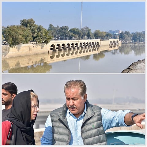 The 2022 floods affected 33 million people in Pakistan. UNEP Executive Director Inger Andersen shared this photo of her visit to the Sukkur Barrage on the Indus river in Sindh province in February last year on her X handle @andersen_inger