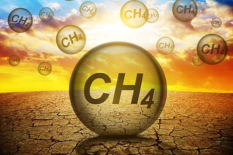 वायुमंडलीय मीथेन 2019 से 2023 तक रिकॉर्ड 1921 पीपीबी तक बढ़ी, मुख्यतः प्राकृतिक और कृषि स्रोतों के कारण।