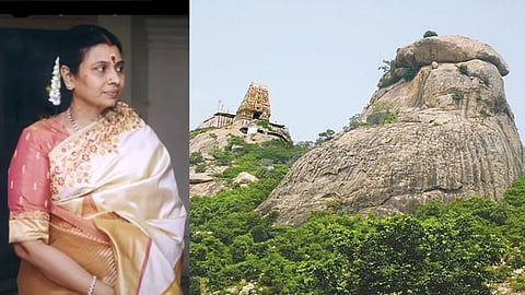 நரசிம்ம சுவாமி மலைக்கோயிலில் துர்கா ஸ்டாலின் சாமி தரிசனம்