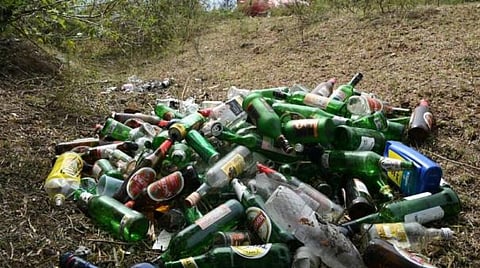 empty alchohol bottle
