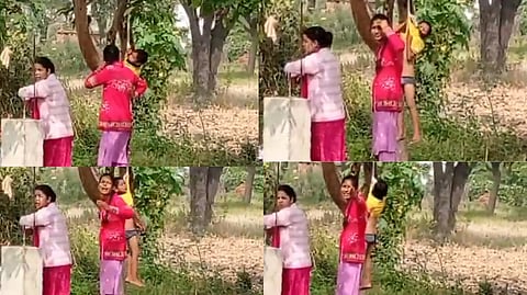 “நாலு வயசு குழந்தைக்கு இவ்வளவு பெரிய தண்டனையா?” - மரத்தில் கட்டி தொங்கவிடப்பட்ட மாணவன்.. ஆசிரியர்கள் செய்த கொடூர செயல்!