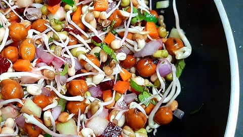 Sprouted bean and vegetable mix