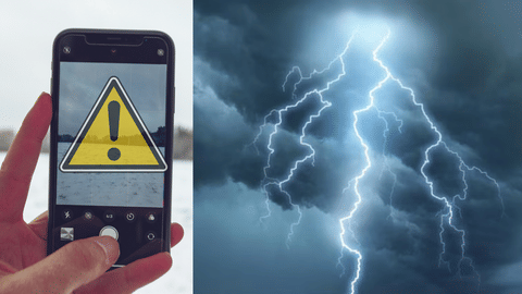 lightning strike the phone