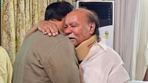 Father and son meet after a year-long conflict
