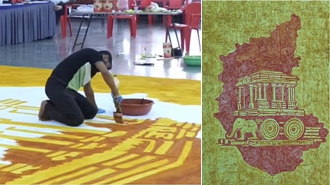 வண்ணங்களுக்கு பதில் மசாலா... பிரம்மாண்ட ஓவியத்தால் உலக சாதனை படைத்த இந்திய கலைஞர்