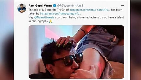 நடிகை காலில் முத்தமிட்ட பிரபல இயக்குநர்! என்ன கொடுமை சார் இது!