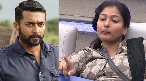 அடுத்த படத்திற்கு விளம்பரமா சூர்யா... நீங்க பேசாம திமுக வேட்டி கட்டிகலாம்... காயத்ரி ரகுராம் காட்டம்