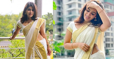 படைத்தான் இறைவன் உனையே.. மலைத்தான் உடனே அவனே.. சம்யுக்தா மேனனின் டிரெடிஷனல் லுக்