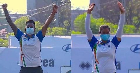 உலக கோப்பை வில்வித்தை போட்டி:  இந்தியாவைச் சேர்ந்த தம்பதியினர் தங்கம் பதக்கம் வென்று சாதனை