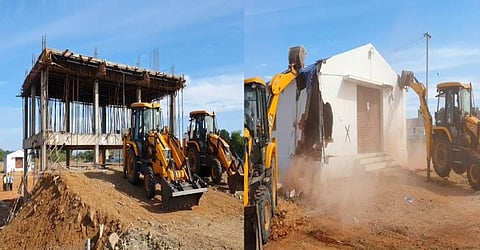 அதிமுக முன்னாள் அமைச்சர் பாஸ்கரனின் உறவினர்களால் ஆக்கிரமிக்கப்பட்ட நிலங்கள் மீட்பு...