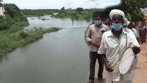 பவானி ஆற்றின் கரையோரம் வெள்ள எச்சரிக்கை... தண்டோரா மூலம் அறிவிப்பு...