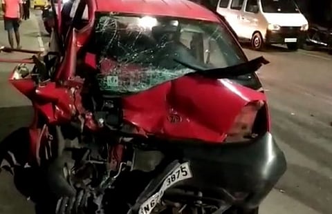 குடிபோதையில் கார் ஓட்டி வந்து அடுத்தடுத்து 5 வாகனங்கள் மீது மோதல்