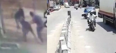 டாஸ்மாக் கடையில் ஏற்பட்ட தகராறு... 3 பேரை அரிவாளால் தாக்கிவிட்டு தப்பியோடிய கும்பல்- பதறவைக்கும் சிசிடிவி