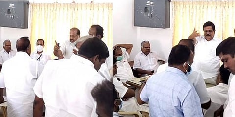 ஆலோசனை கூட்டத்தில் நடந்த கடுமையான வாக்குவாதம்....... சமாதானம் செய்த முன்னாள் அமைச்சர்