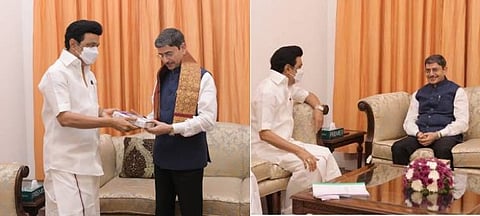 ஆளுநர் ஆர்.என் ரவியை நேரில் சந்தித்த முதலமைச்சர் மு.க. ஸ்டாலின்.....