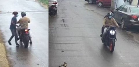 கடையில் இருந்த பெண்ணிடம் தங்கச் சங்கிலி பறிப்பு...மர்ம நபர்களுக்கு வலைவீச்சு