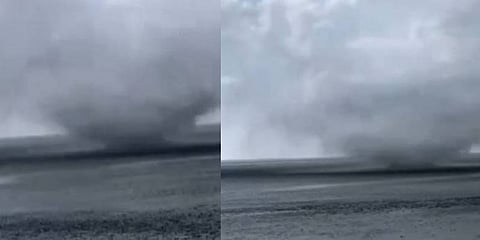 நடுக்கடலில் சுழன்றடித்த சூறைக்காற்று...மீனவர்கள் அச்சம்
