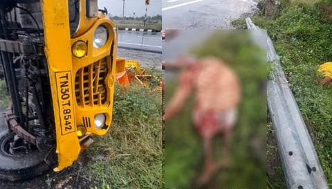 நின்றிருந்த பெண்கள் மீது மோதிய வேன்... சம்பவ இடத்திலேயே பலியான பரிதாபம்...