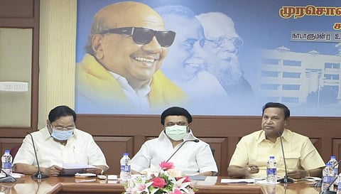 நாடாளுமன்றத்தில் எழுப்ப வேண்டிய பிரச்சனைகள் குறித்து மு.க.ஸ்டாலின் தலைமையில் திமுக எம்பிக்கள் கூட்டம்...