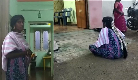 அலைபாயுதே பட பாணியில் திருமணம் செய்த பெண்... ஜாதியை சொல்லி தள்ளி வைத்த கணவன்... சேர்த்து வைக்கக் கோரி தர்ணா போராட்டம்...
