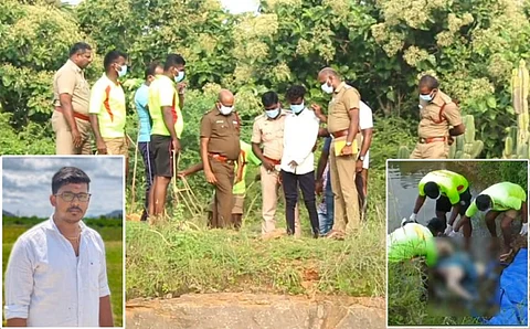 காதல் திருமணம் செய்தவரை கொன்று கல்லைக்கட்டி குளத்தில் வீசிய கொடுமை... பெண்ணின் உறவினர்கள் வெறிச்செயல்..?
