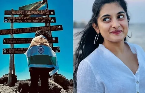 கிளிமஞ்சாரோ மலையில் நிவேதா தாமஸ்... வைரல் புகைப்படம்